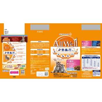 AllWell 健康に育つ子猫用 フィッシュ味 挽き小魚とささみフリーズドライパウダー入り Allwell