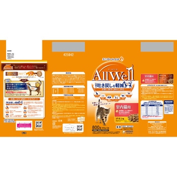 AllWell 室内猫用 チキン味 挽き小魚とささみフリーズドライパウダー入り Allwell