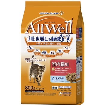 AllWell 室内猫用 フィッシュ味 挽き小魚とささみフリーズドライパウダー入り - Allwell