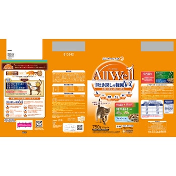 AllWell 室内猫用 贅沢素材入り フィッシュ味 天然小魚とささみフリーズドライ入り Allwell