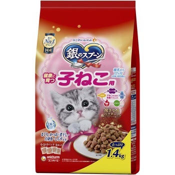銀のスプーン 贅沢うまみ仕立て 健康に育つ子ねこ用 まぐろ・かつお・煮干し・白身魚・しらす入り ユニ・チャーム