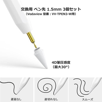 タッチペン 交換用替ペン先 1.5mm 3個入(VV-TPEN3-W用) Vodaview