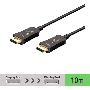 8K30Hz対応 光ファイバー DisplayPort ケーブル 10m Vodaview