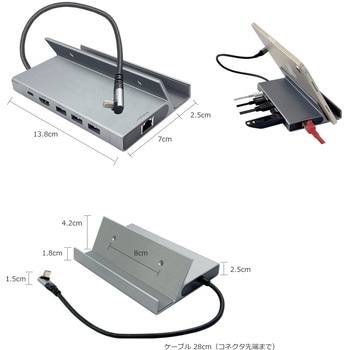 USB-C to HDMI 出力 マルチドッキングステーション USB-A 5.0Gbps×3ポート・PD100W(6in1) Vodaview