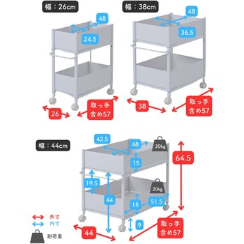 頑丈 収納ラック キャスター付き YAMAZEN(山善)