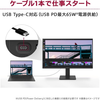 27インチ 液晶ディスプレイ(1920x1080/IPS/アンチグレア/HDMIx2/TypeC(PD65W)/チルト/3年保証) LG