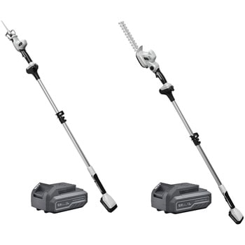 4WAY高枝ガーデントリマー&ガーデンソーセット 2.5Ahバッテリー付属 着脱式伸縮延長ポール 10.8V コードレス YAMAZEN(山善)