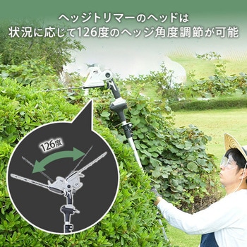 4WAY高枝ガーデントリマー&ガーデンソーセット 2.5Ahバッテリー付属 着脱式伸縮延長ポール 10.8V コードレス YAMAZEN(山善)