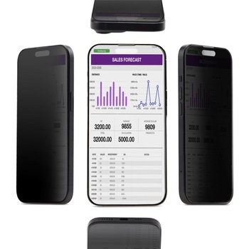 iPhone 15 Pro専用ガラスフィルム/4方向プライバシー/視野角60度/ブルーライトカット/縦横 タッチ対応/自己吸着 ガイド枠付き/覗き見防止 液晶保護 強化ガラス StarTech.com