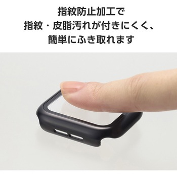 アップルウォッチ カバー SE(第2世代/第1世代)/Series6/5/4[44mm] フルカバー 表面硬度10H メタリック エレコム