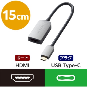 USB Type-C - HDMI 変換 ( USB-C プラグ to HDMIポート×1 ) 15cm 4K 60Hz エレコム