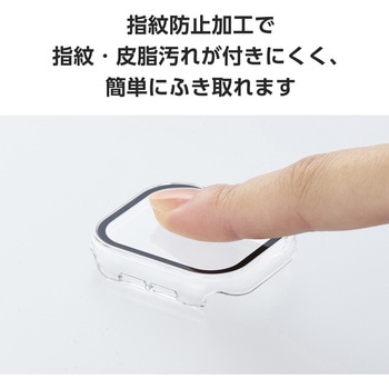 アップルウォッチ カバー Series 10 [42mm] フルカバー セラミックコート ゴリラガラス 表面硬度10H以上 エレコム