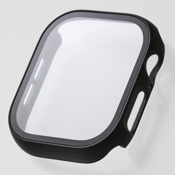 アップルウォッチ カバー Series 10[46mm] フルカバー 反射防止 表面硬度9H 全面保護 メタリックライン エレコム