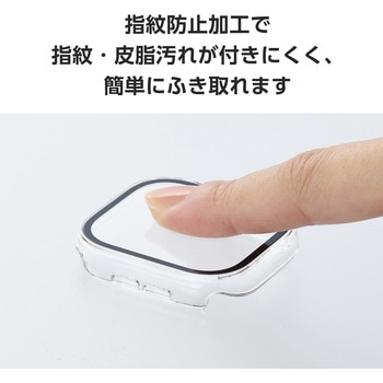 アップルウォッチ カバー Series 10[46mm] フルカバー ゴリラガラス 表面硬度10H 全面保護 エレコム