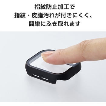 アップルウォッチ カバー Series 10 [42mm] フルカバー ゴリラガラス 表面硬度10H 全面保護 2重構造 エレコム