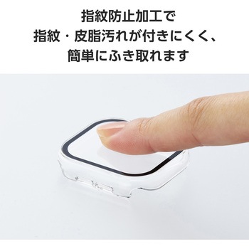 アップルウォッチ カバー Series 10 [42mm] フルカバー ゴリラガラス 表面硬度10H 全面保護 2重構造 エレコム