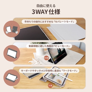 iPad Air M2(11インチ) iPad Air 第5/4世代(10.9インチ)対応マグネットカバー 3Wayケース チャコールブラック OWLTECH(オウルテック)