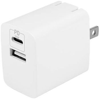 最大PowerDelivery20W出力に対応USB Type-C×1 USB Type-A×1端子搭載 AC充電器 ホワイト OWLTECH(オウルテック)