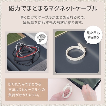 磁力でまとまる PD60W充電/データ転送 USB Type-C to USB Type-C マグネットケーブル キナリ色モデル OWLTECH(オウルテック)