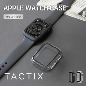 大切なAppleWatchを傷から守る画面保護ガラス一体型ケース ブラック OWLTECH(オウルテック)