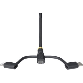 USB 2.0ケーブル/1m/3-in-1 USB-A - Micro-USB/USB-C/Lightning/480Mbps/15W 3A/ブラック/Type-C マイクロUSB ライトニングケーブル/データ転送 同期 充電コード StarTech.com
