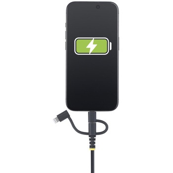 USB 2.0ケーブル/1m/3-in-1 USB-A - Micro-USB/USB-C/Lightning/480Mbps/15W 3A/ブラック/Type-C マイクロUSB ライトニングケーブル/データ転送 同期 充電コード StarTech.com