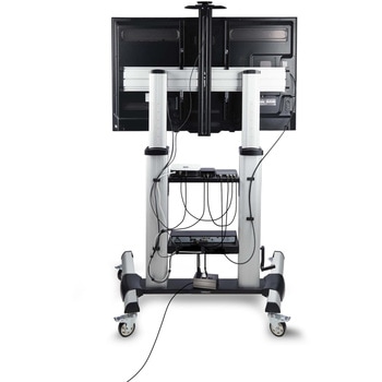 テレビスタンド/移動式キャスター付き/60～100インチ液晶ディスプレイ対応/VESA対応/耐荷重100kg/高さ調整機能/棚板2枚付属/壁寄せ TV テレビ台ハイタイプ StarTech.com