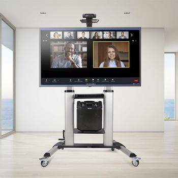 テレビスタンド/移動式キャスター付き/60～100インチ液晶ディスプレイ対応/VESA対応/耐荷重100kg/高さ調整機能/棚板2枚付属/壁寄せ TV テレビ台ハイタイプ StarTech.com