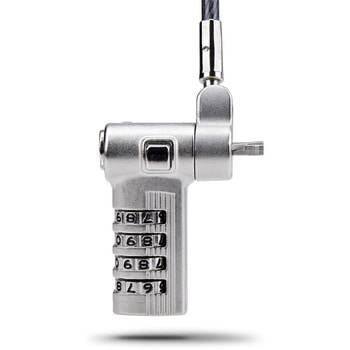 セキュリティーワイヤーロック/2m/4桁ダイヤル錠/標準、Noble Wedge、Nano Saverスロット対応/盗難対策 PC パソコンロック ケーブル コンビネーション錠 StarTech.com