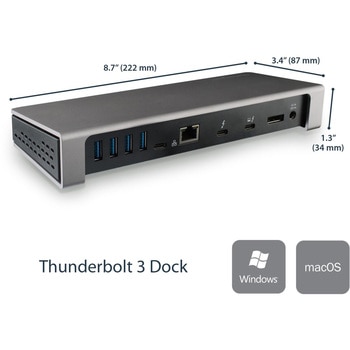 Thunderbolt 3 ドック/4K60Hzデュアルモニタ/85W PD/USB 3.0ハブ/SDカードリーダー StarTech.com