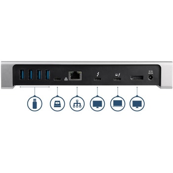 Thunderbolt 3 ドック/4K60Hzデュアルモニタ/85W PD/USB 3.0ハブ/SDカードリーダー StarTech.com