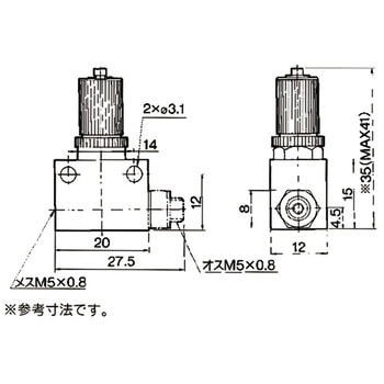 標準タイプスピードコントローラインラインタイプ  AS(AS100～) SMC
