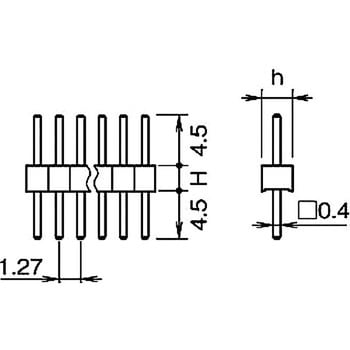 ピンヘッダー(ピン) PSS-710255(H=2.5，h=2.5) 廣杉計器