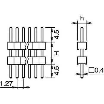 ピンヘッダー(ピン) PSS-710455(H=4，h=1.8) 廣杉計器
