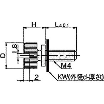 ローレットツマミ・ナット(黄銅ローレットツマミ) NB-400B-Nシリーズ 廣杉計器