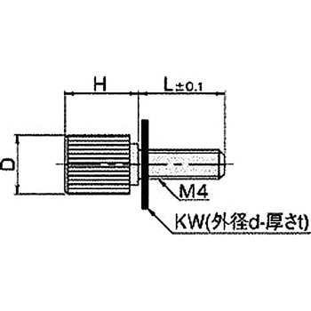ローレットツマミ・ナット(黄銅ローレットツマミ) NB-400D-Nシリーズ 廣杉計器