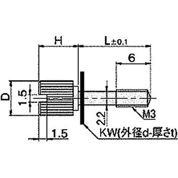 ローレットツマミ・ナット(黄銅ローレットツマミ) NB-300FC-Nシリーズ 廣杉計器