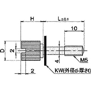 ローレットツマミ・ナット(黄銅ローレットツマミ) NB-500FC-Nシリーズ 廣杉計器
