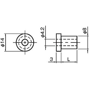 ブッシュ(ジュラコン(R)ブッシュ) D4280-0000L 廣杉計器
