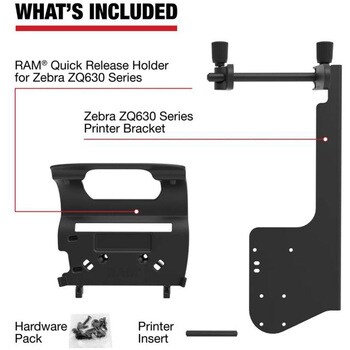 Zebra ZQ630シリーズ専用プリンターホルダー(ロールホルダー付) ボール無 RAM-PM1-ZE31U ラムマウント