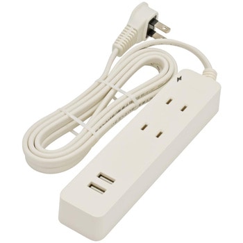 2個口タップ 雷ガード USBポート付き オーム電機