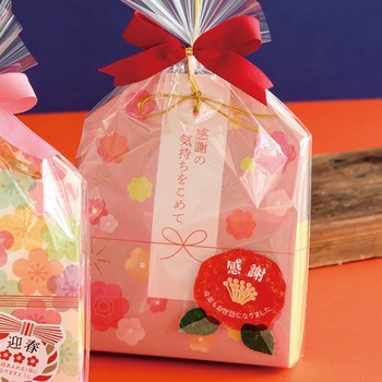 メッセージ年末ギフトシール-1/つばき(強粘着) HEADS(ヘッズ)