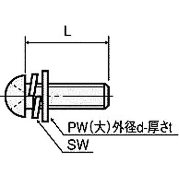 金属ネジ(黒黄銅セットナベ小ネジ) B-0000-S2B 廣杉計器