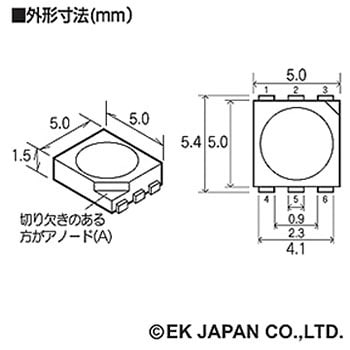 Lk 1pg 6 高輝度チップled 5050サイズ 6端子 1個 エレキット 通販サイトmonotaro 11659122