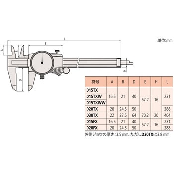 D20TX ダイヤル付ノギス 1台 ミツトヨ(Mitutoyo) 【通販サイトMonotaRO】