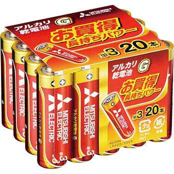 LR6GD/20CS アルカリ乾電池 GDシリーズ 単3形 1パック(20本) 三菱電機 【通販モノタロウ】