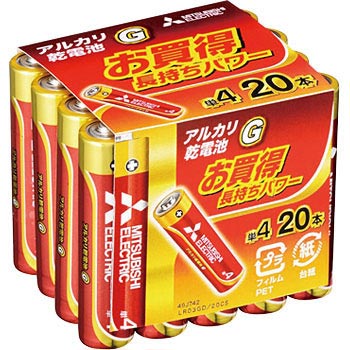 LR03GD/20CS アルカリ乾電池 GDシリーズ 単4形 三菱電機 11716732