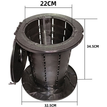 折り畳みトイレスツール円形 ブラック(ホルダー付き) LC01-ZD009 CRECOTE