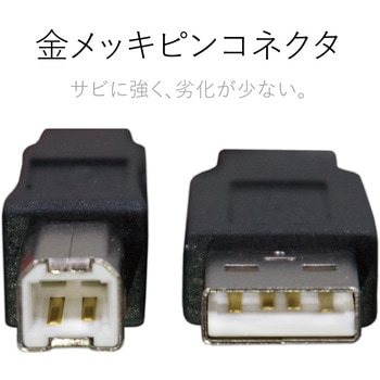 USBケーブル B-A 2重シールドケーブル RoHS エレコム