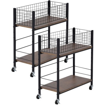 収納ラック ワゴン キャスター付き 奥行57.5 高さ64.5 幅26/38/44cm YAMAZEN(山善)